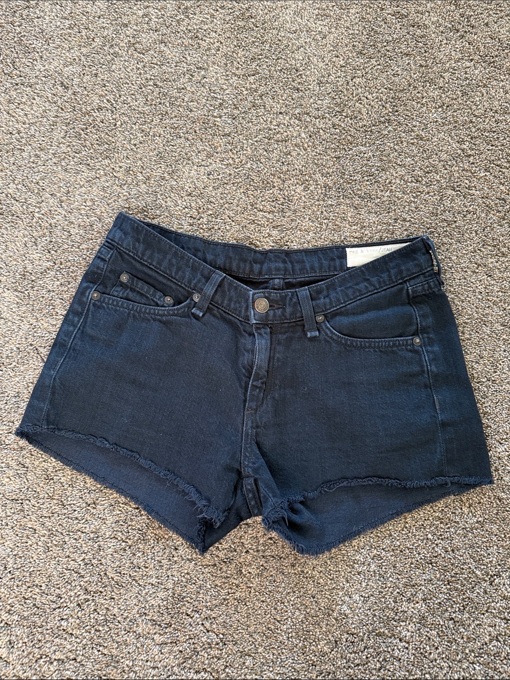 Classic Black Denim Cutoff Shorts - Women